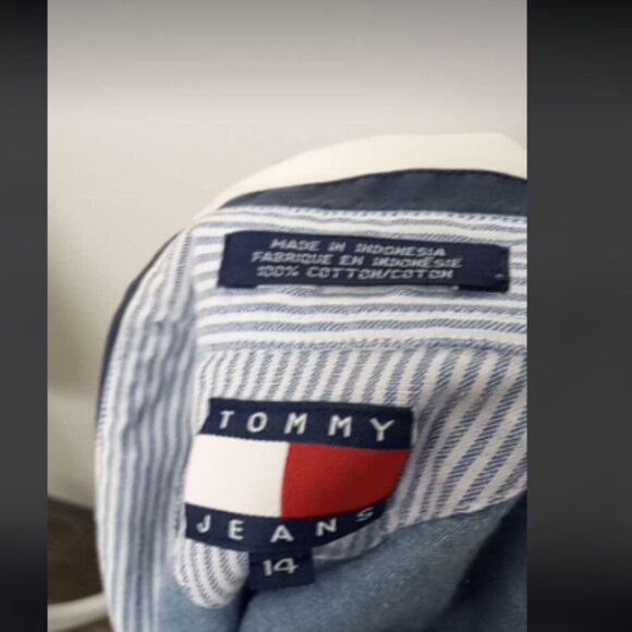 Vtg 90s Y2K Tommy Hilfiger Button Down Sleeveless Top Sz 14 - Picture 3 of 6